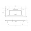 Malone Deluxe Square Double End 1700x750x550mm 0TH Bath w/Legs