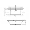 Navarre Square Double End 1700x750x550mm 0TH Bath w/Legs