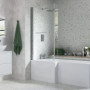 Navarre L Shape 1700x850x560mm 0TH Shower Bath Pack (LH) - Chrome