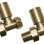 Patterned Brushed Brass Radiator Valves - Straight
