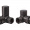Patterned Matt Black Radiator Valves - Corner