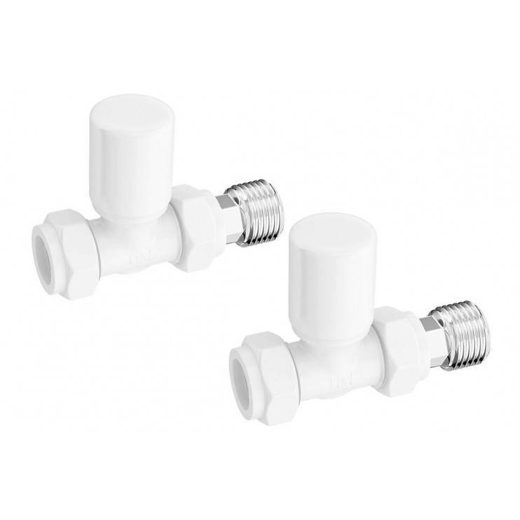 Patterned White Radiator Valves - Straight