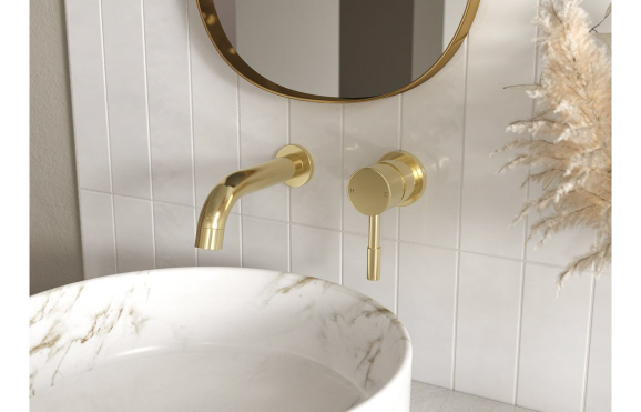 Pescara Floor Standing Bath/Shower Mixer - Brushed Brass