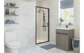 Classix 700mm Pivot Door - Matt Black