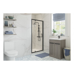 Classix 760mm Pivot Door - Matt Black