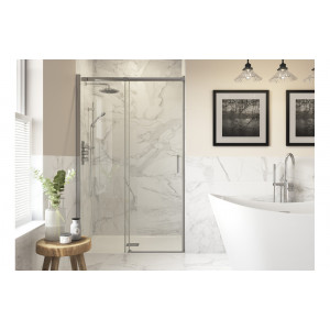 Iconix 1200mm Semi-Framed Sliding Door - Chrome