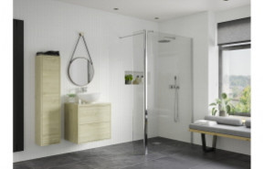 Iconix Optional 1950x300x8mm Rotatable Wetroom Panel (Full Hinge) - Chrome