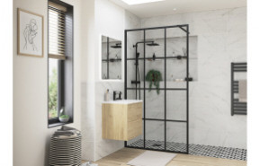 Iconix 1000mm Framed Wetroom Panel - Black
