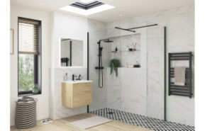 Iconix 500mm Wetroom Side Panel & Arm - Black