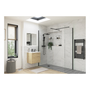 Iconix 500mm Wetroom Side Panel & Arm - Black