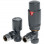 Round Thermostatic Anthracite Radiator Valves - Angled