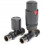 Round Thermostatic Anthracite Radiator Valves - Straight