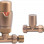 Round Thermostatic Brushed Bronze Radiator Valves - Straight