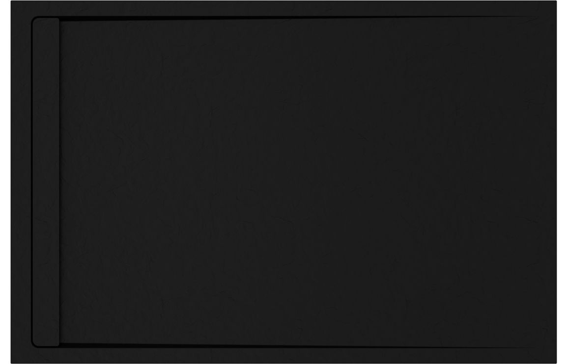 30mm Slate 1600x800mm Rectangular Tray & Waste - Black