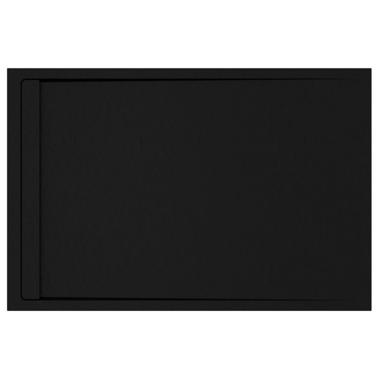 30mm Slate 1000x800mm Rectangular Tray & Waste - Black 30mm Slate 1000x800mm Rectangular Tray & Waste - Black