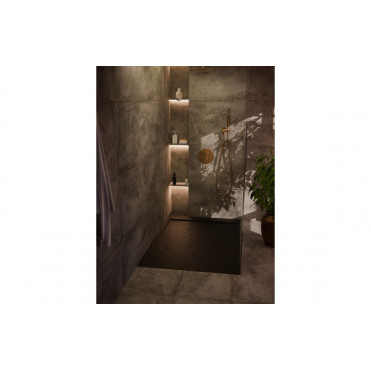 30mm Slate 1000x800mm Rectangular Tray & Waste - Black 30mm Slate 1000x800mm Rectangular Tray & Waste - Black