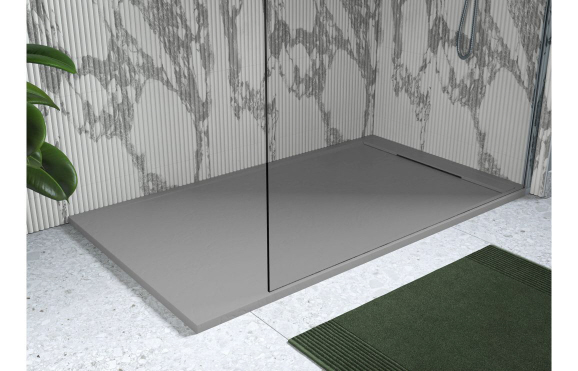30mm Slate 1400x800mm Rectangular Tray & Waste - Grey