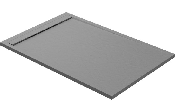 30mm Slate 1000x800mm Rectangular Tray & Waste - Grey