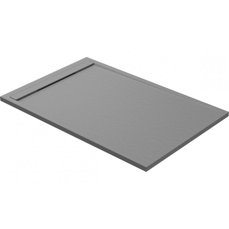 30mm Slate 1000x800mm Rectangular Tray & Waste - Grey