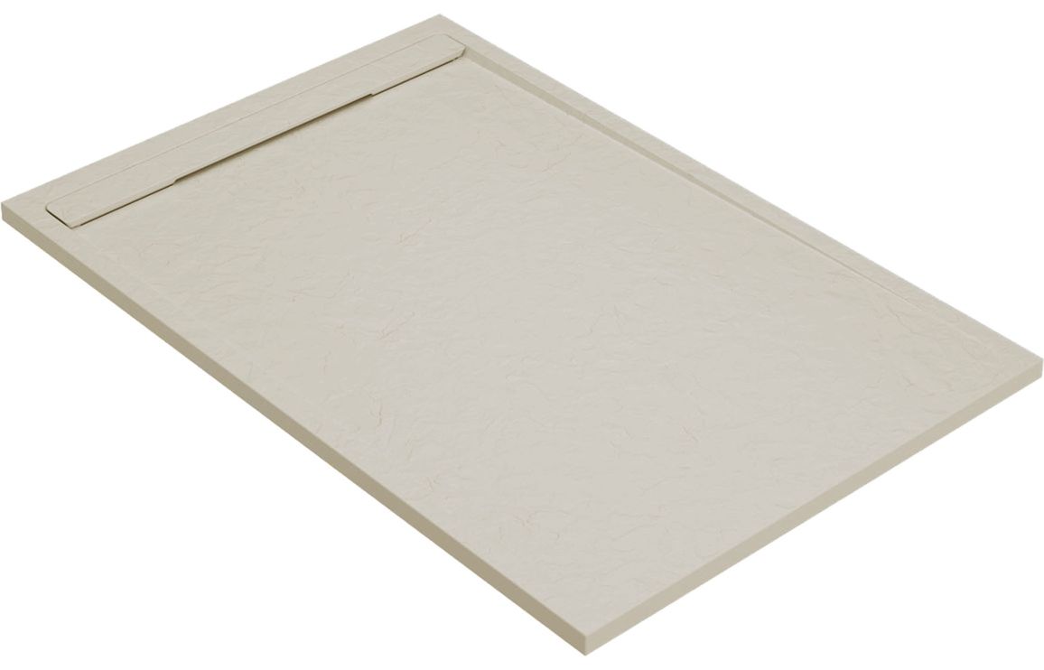 30mm Slate 1000x800mm Rectangular Tray & Waste - Latte