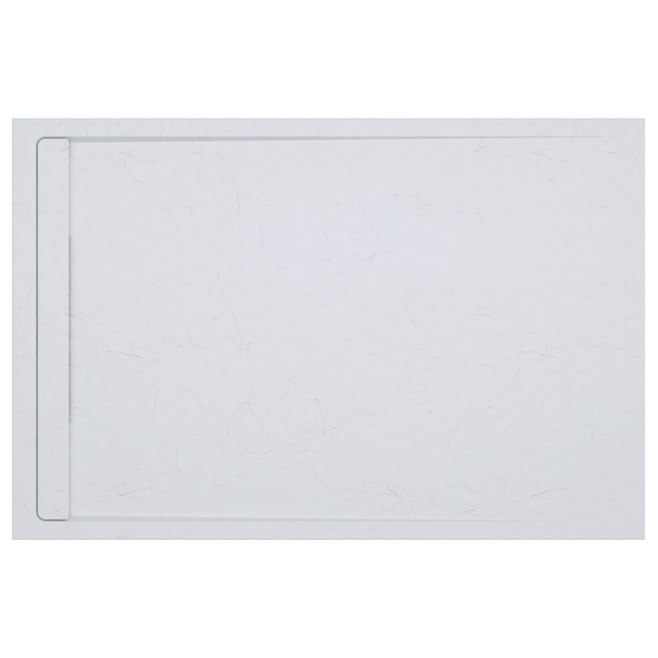 30mm Slate 1000x800mm Rectangular Tray & Waste - White
