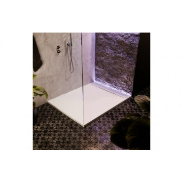 30mm Slate 1000x800mm Rectangular Tray & Waste - White