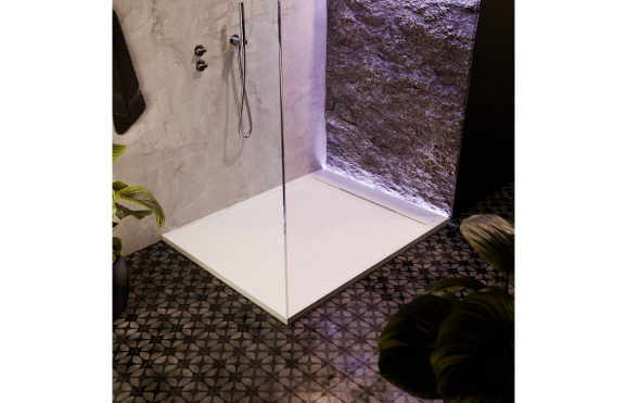 30mm Slate 1400x800mm Rectangular Tray & Waste - White