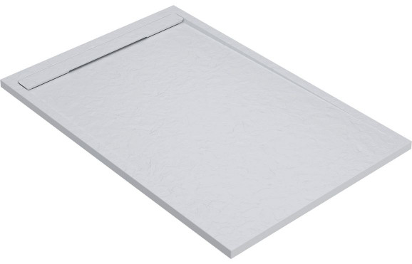 30mm Slate 1000x800mm Rectangular Tray & Waste - White