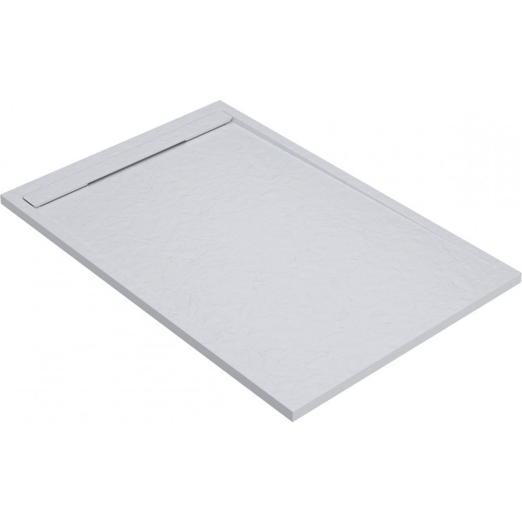 30mm Slate 1000x800mm Rectangular Tray & Waste - White