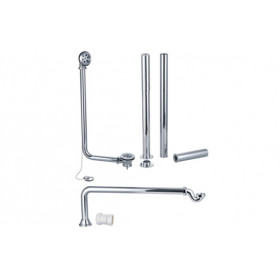 Exposed Bath Plug & Chain Waste w/Pipe Shrouds - Chrome