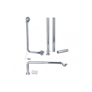 Exposed Bath Plug & Chain Waste w/Pipe Shrouds - Chrome Exposed Bath Plug & Chain Waste w/Pipe Shrouds - Chrome