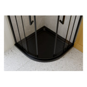 40mm Low Profile 800mm Quadrant Tray & Waste - Matt Black