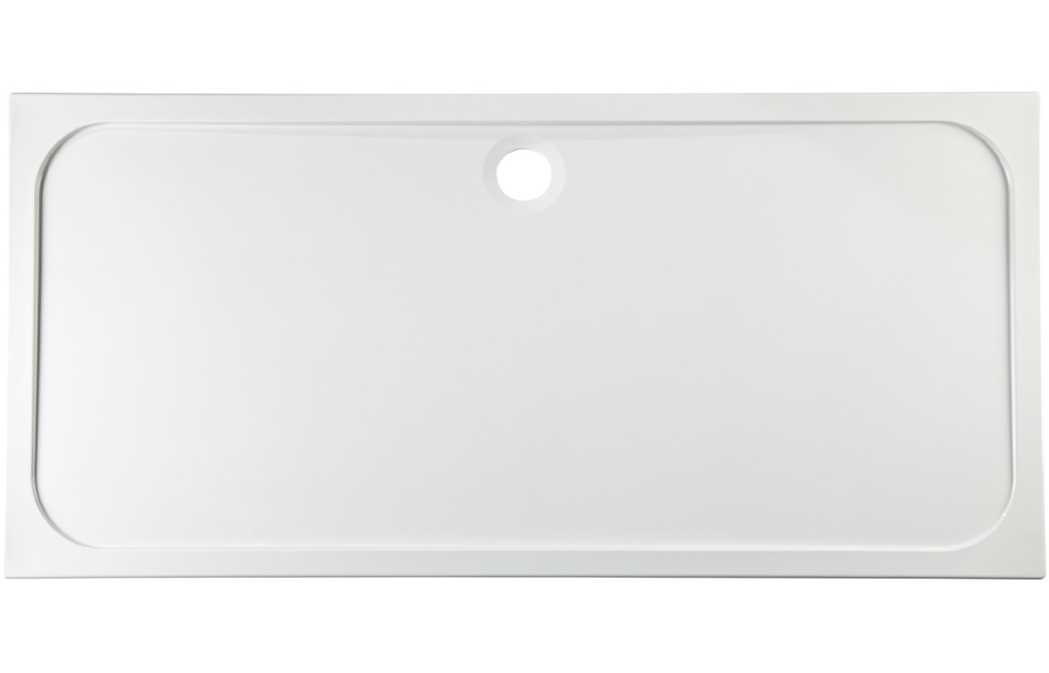 45mm Low Profile 1700x800mm Rectangular Tray & Waste - White