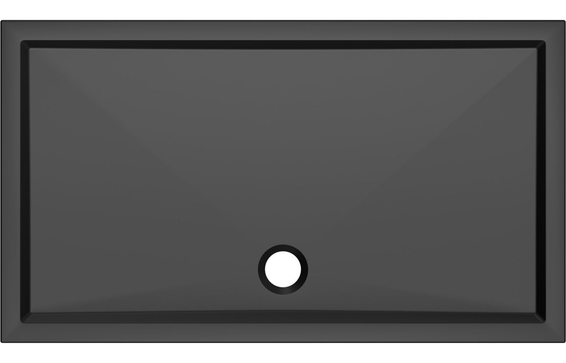 40mm Low Profile 1000x800mm Rectangular Tray & Waste - Matt Black