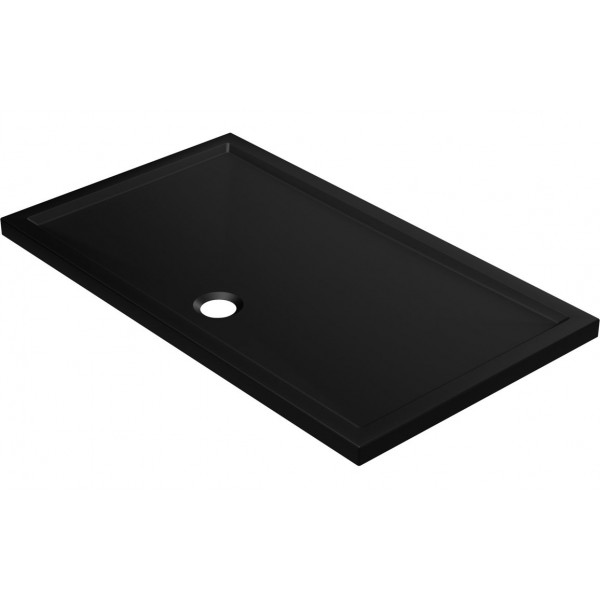 40mm Low Profile 1000x800mm Rectangular Tray & Waste - Matt Black 40mm Low Profile 1000x800mm Rectangular Tray & Waste - Matt Black