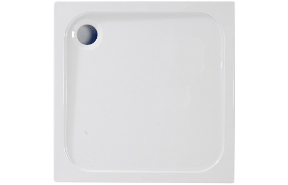 45mm Low Profile 700x700mm Square Tray & Waste - White
