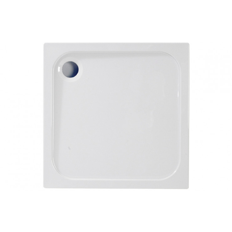 45mm Low Profile 700x700mm Square Tray & Waste - White