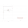 25mm 1400x900mm Slate Effect Ultra-Slim Rectangular Tray & Waste