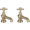 Tadlow Bath Pillar Taps - Brushed Brass