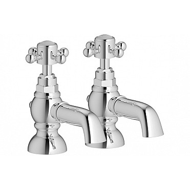 Tadlow Bath Pillar Taps - Chrome
