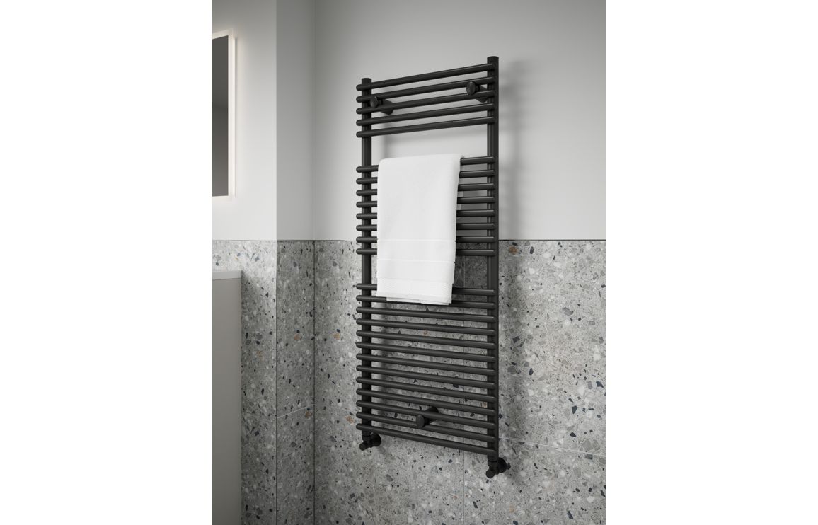 Teplo Round Ladder Radiator (500x730mm) - Black