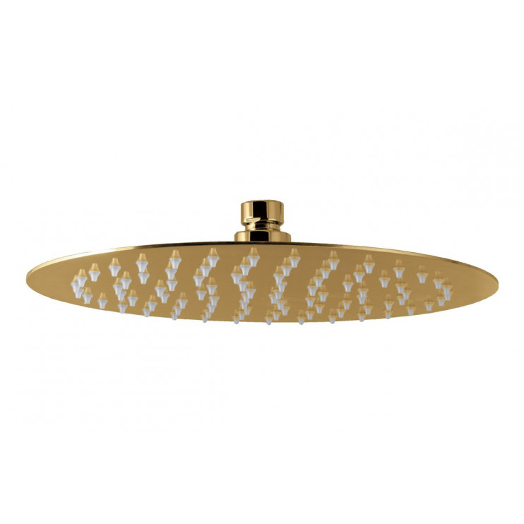 Vema Tiber 250mm Round Showerhead - Brushed Brass