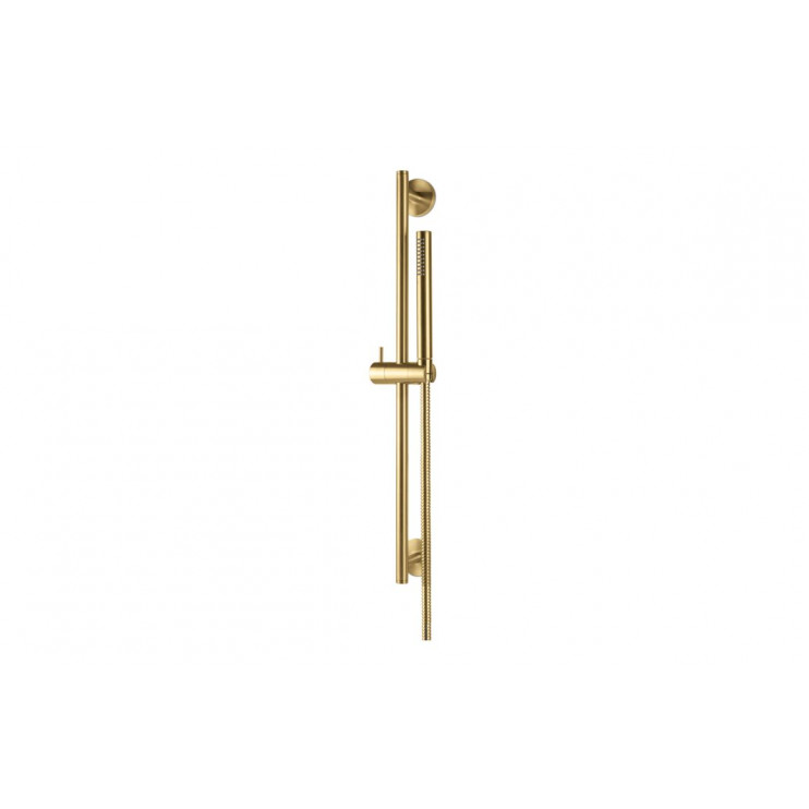 Vema Tiber Riser  Handset & Hose Set - Brushed Brass