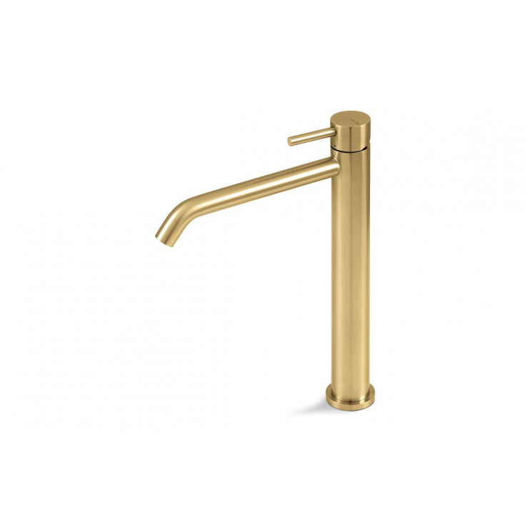 Vema Tiber Tall Basin Mixer - Brushed Brass