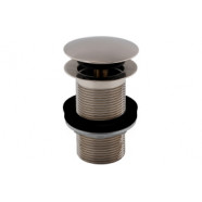 Vema Unslotted Push Button Waste - Stainless Steel