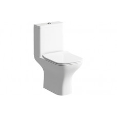 Cedarwood Rimless Short Projection Close Coupled Open Back WC & Slim Soft Close Seat