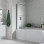 760x1500mm P Shape Bath Screen (6mm) - Chrome