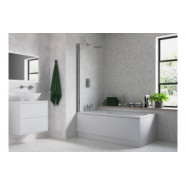 800x1400mm Square Bath Screen (6mm) - Chrome