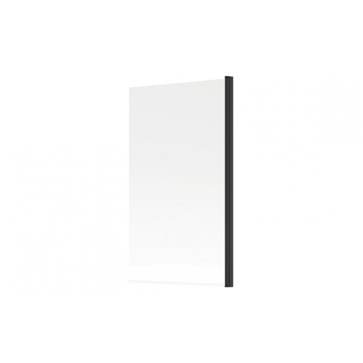 800x1400mm Square Bath Screen (6mm) - Black