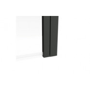 800x1400mm Square Bath Screen (6mm) - Black